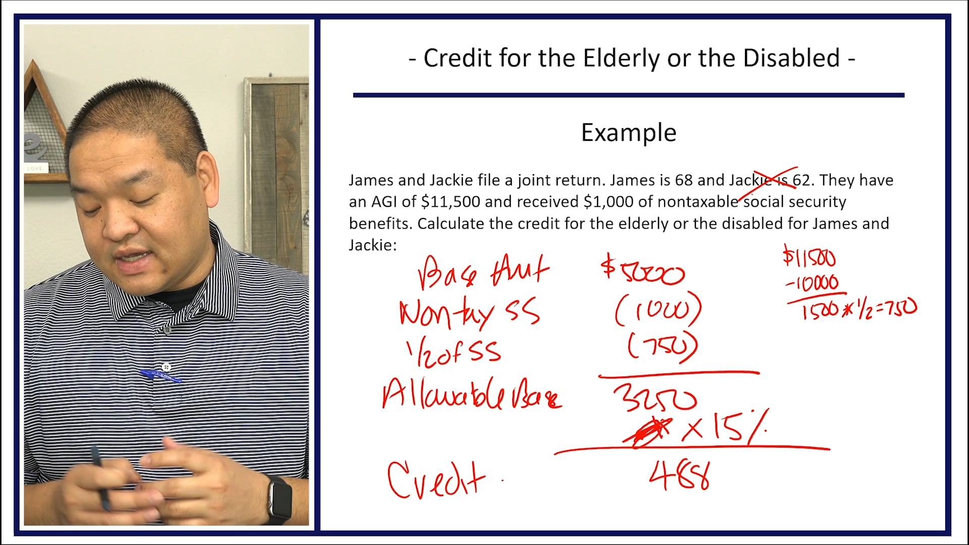Section 9.5 - Credit for Elderly or the Disabled Example