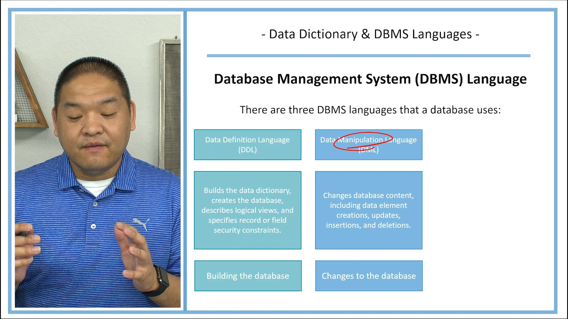Lesson 4.7 - Data Dictonary and DBMS Language