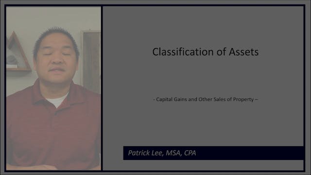 Lesson 7.3 - Classification of Assets