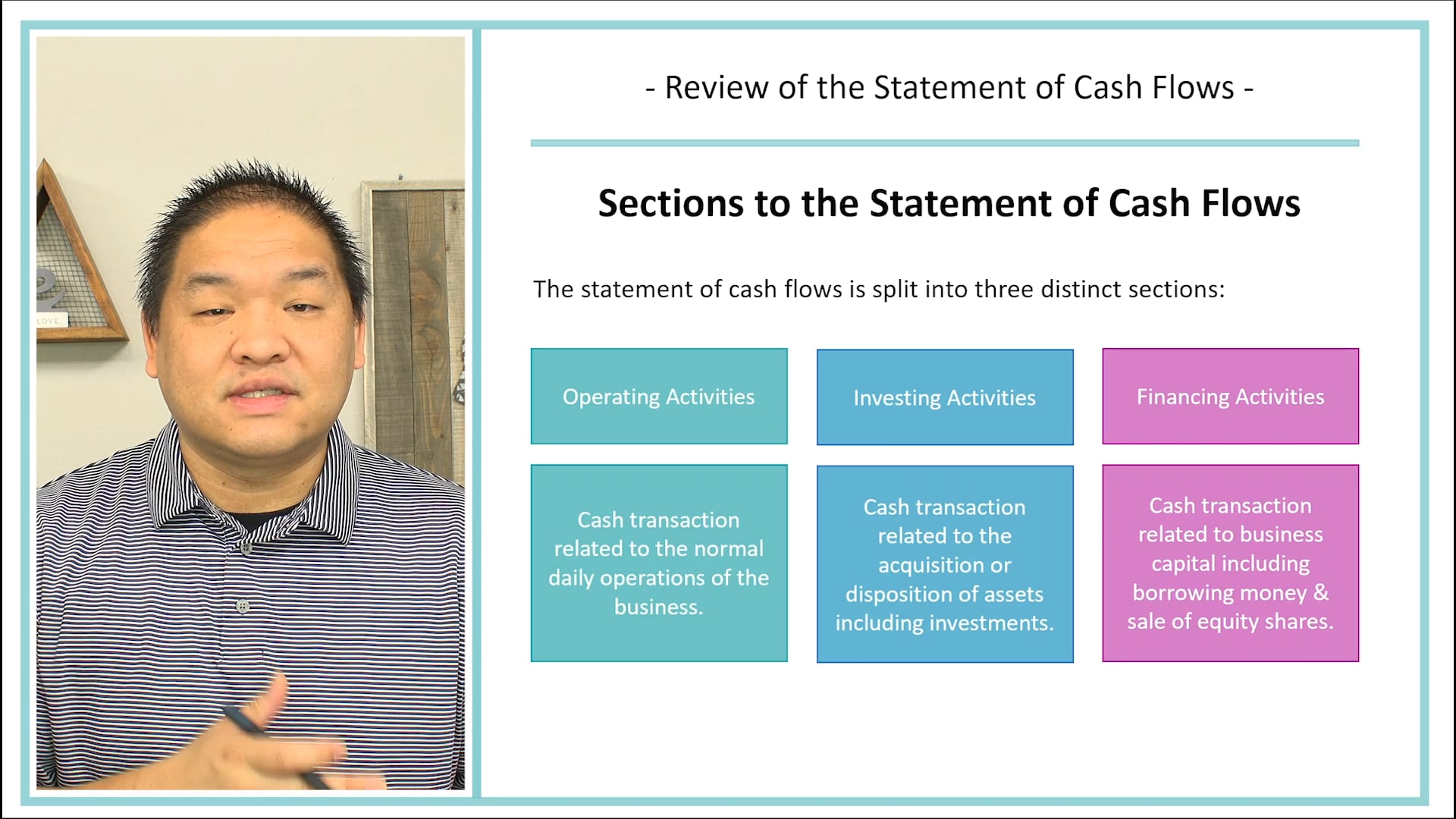 Lesson 21.1 - Review of the Statement of Cash Flows