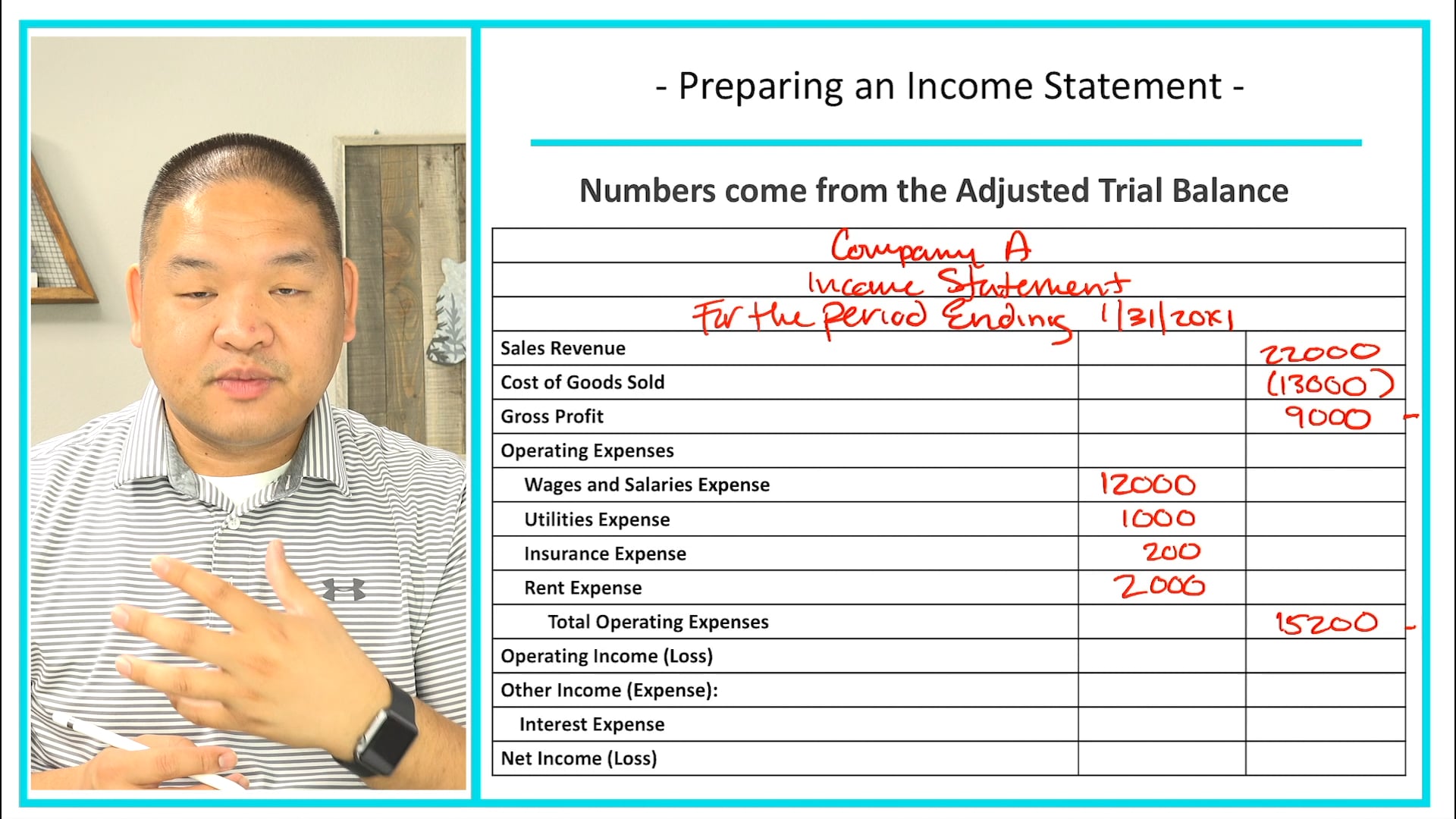 Lesson 9 - Preparing an Income Statement