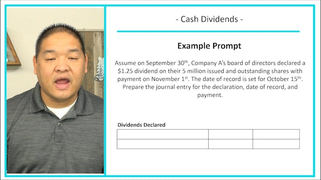 Lesson 11.7 - Cash Dividends - Common...