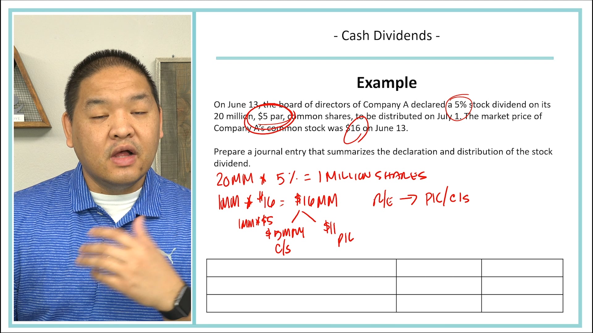 Lesson 18.16 - Small Stock Dividend Examples