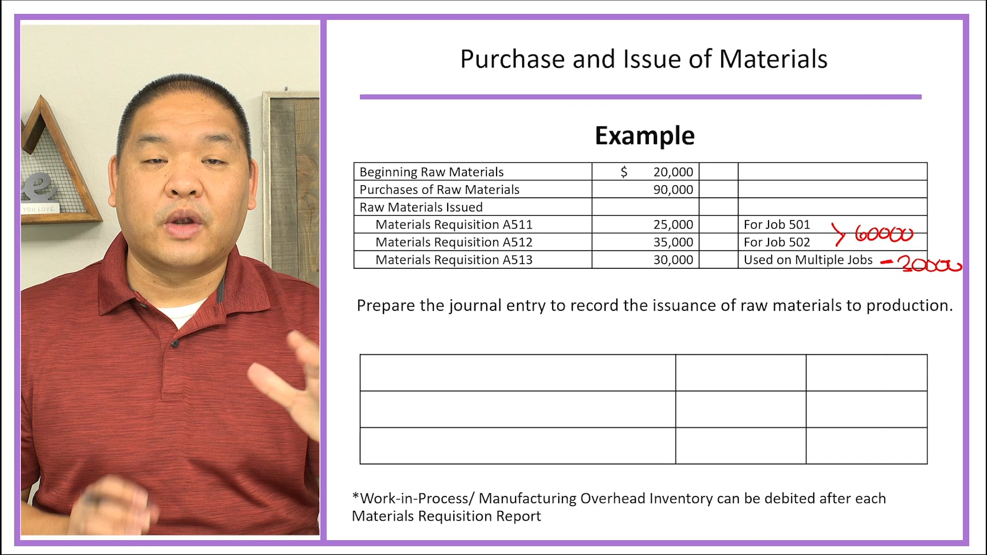 Lesson 2.9 - The Journal Entry Process - Purchase and Issue of Materials