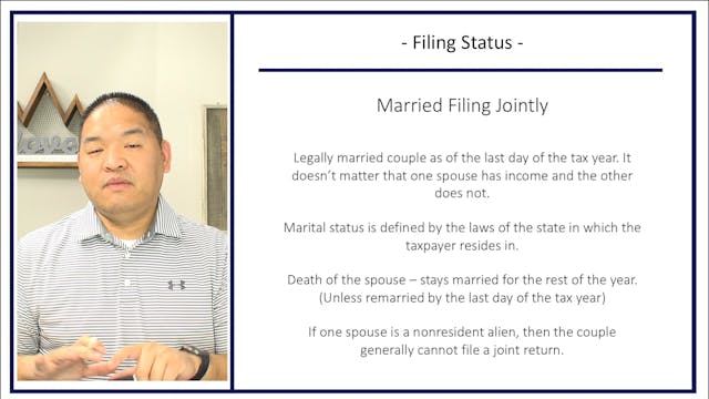 Section 2.5 - Filing Status