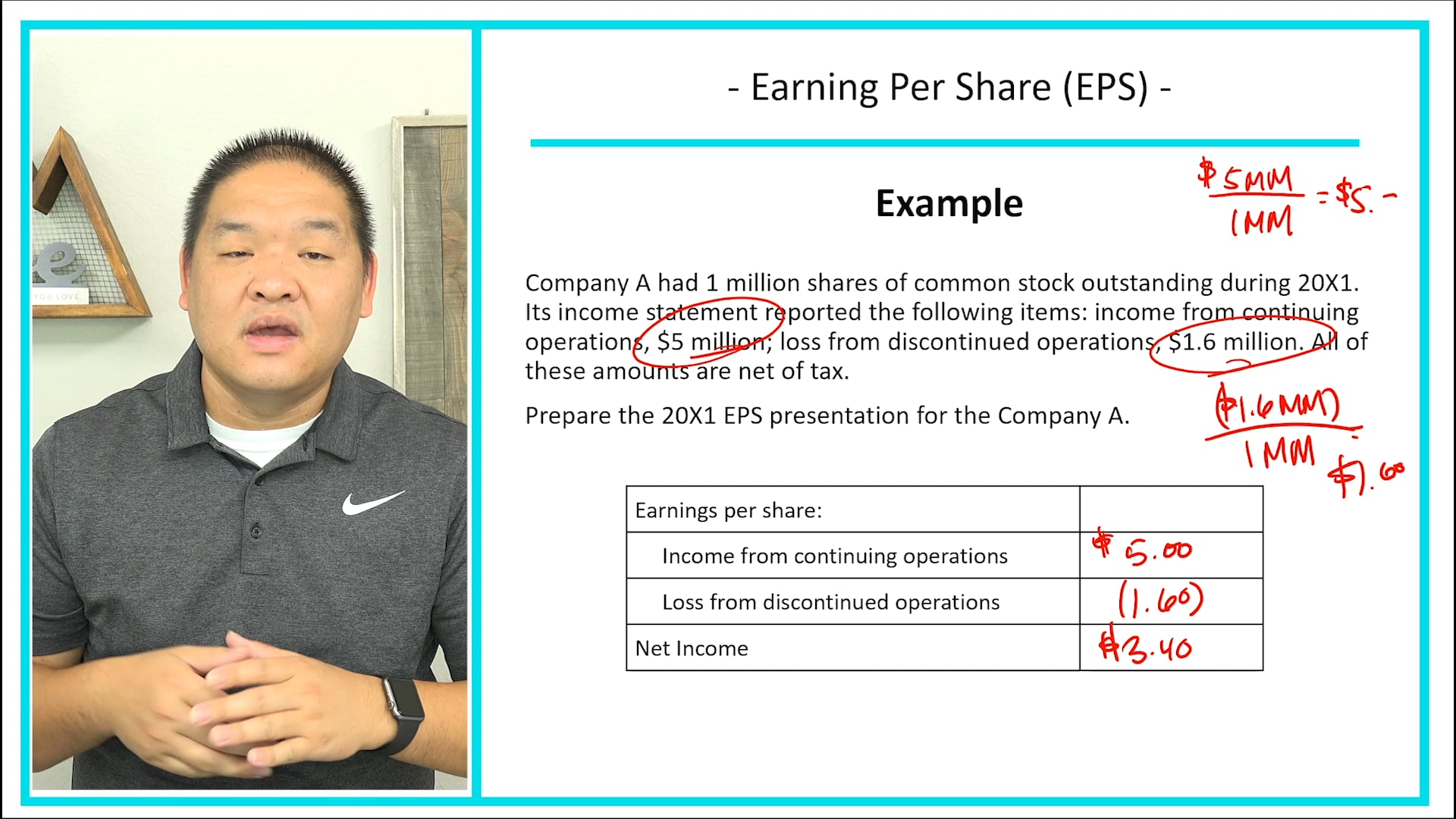 Lesson 4.12 - Earnings Per Share - Example