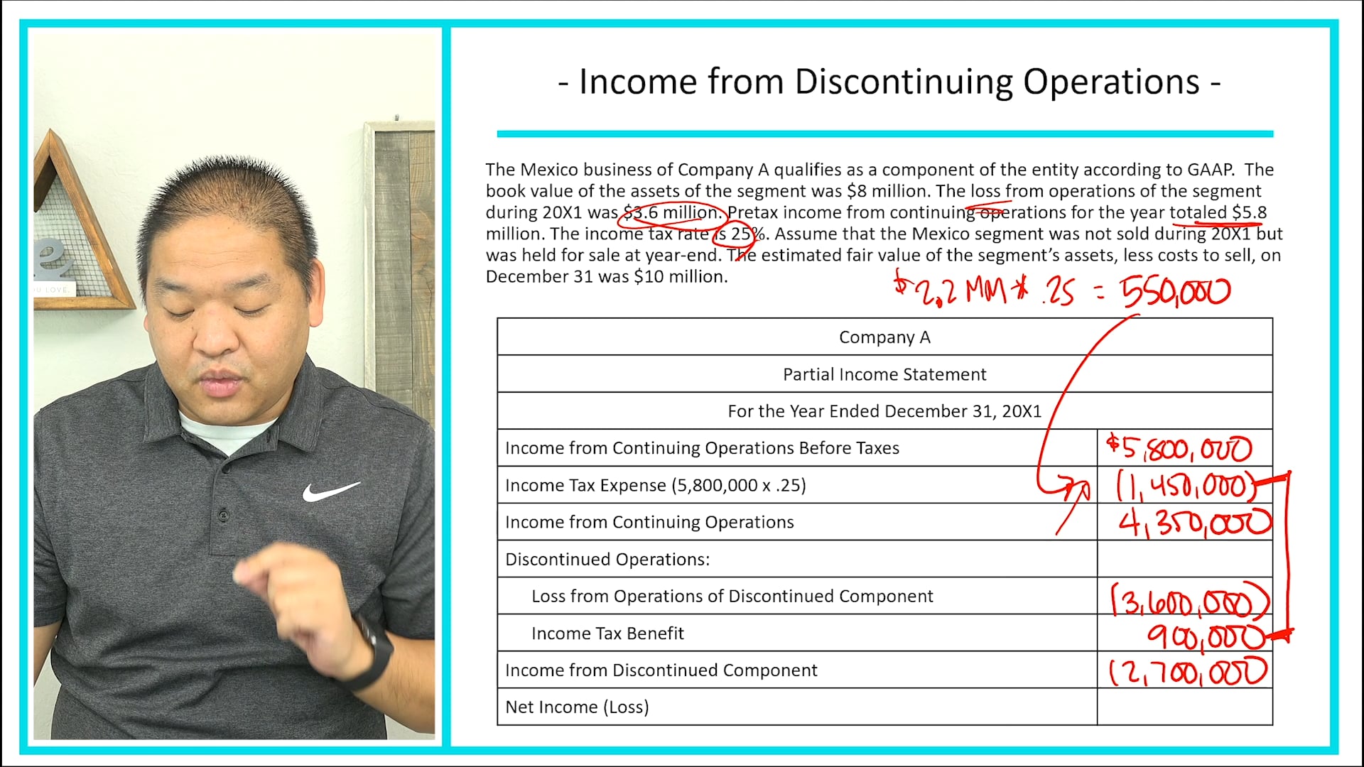 Lesson 4.6 - Discontinued Operations - Exam #1