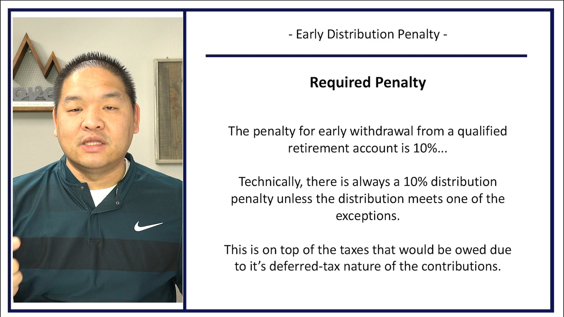 Section 10.15 - Early Distribution from Retirement Penalty