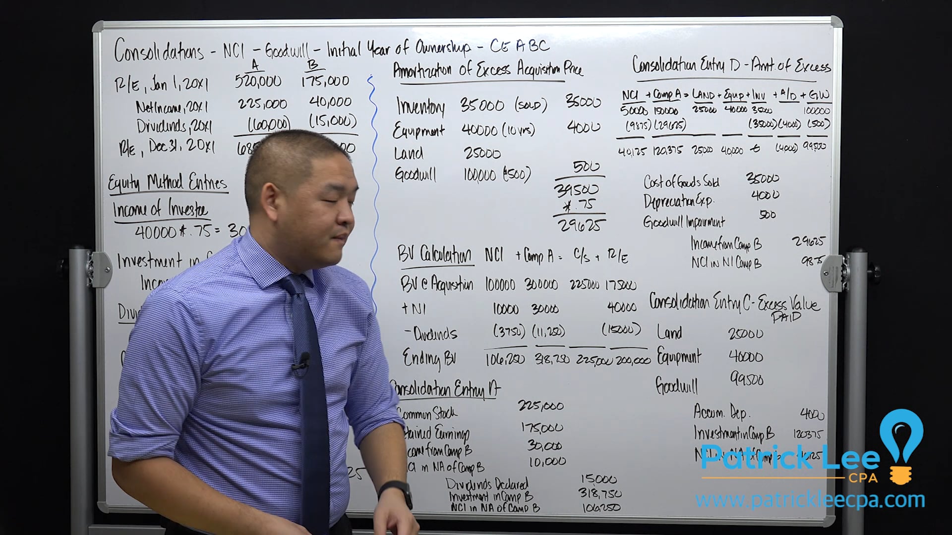 Lesson 5.4 - NCI - Goodwill - Initial Year of Ownership 2
