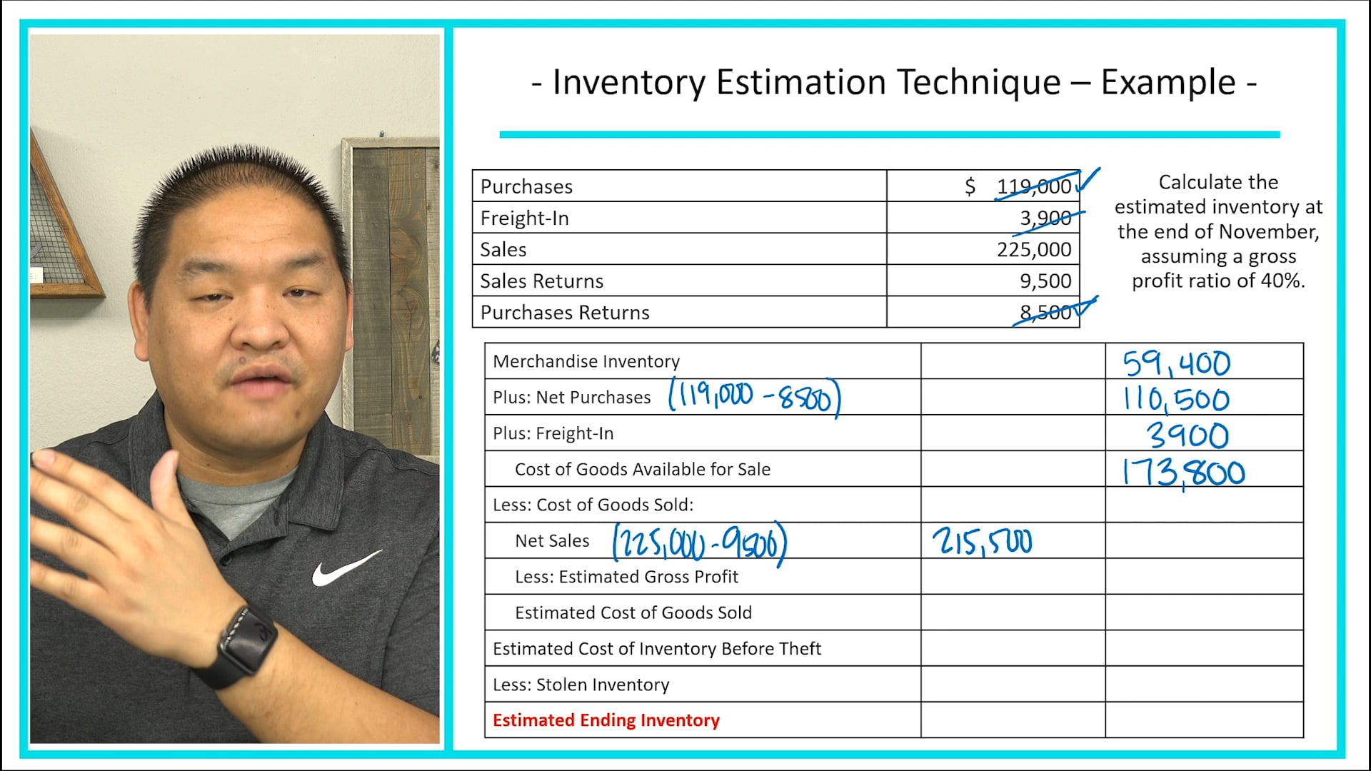 Lesson 9.9 - Inventory Estimation Technique - Example 2
