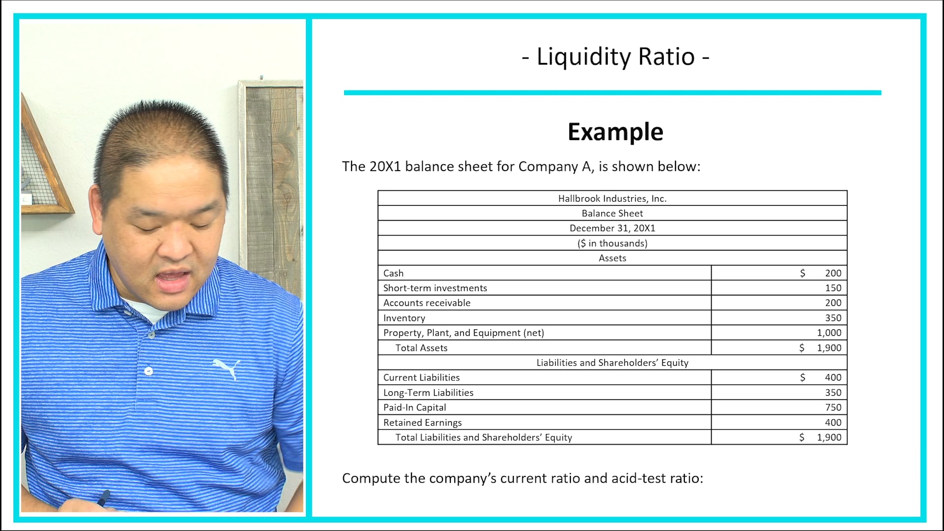 Lesson 3.13 - Liquidity Ratios - Example