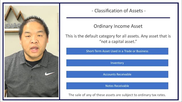 Section 7.3 - Classification of Assets