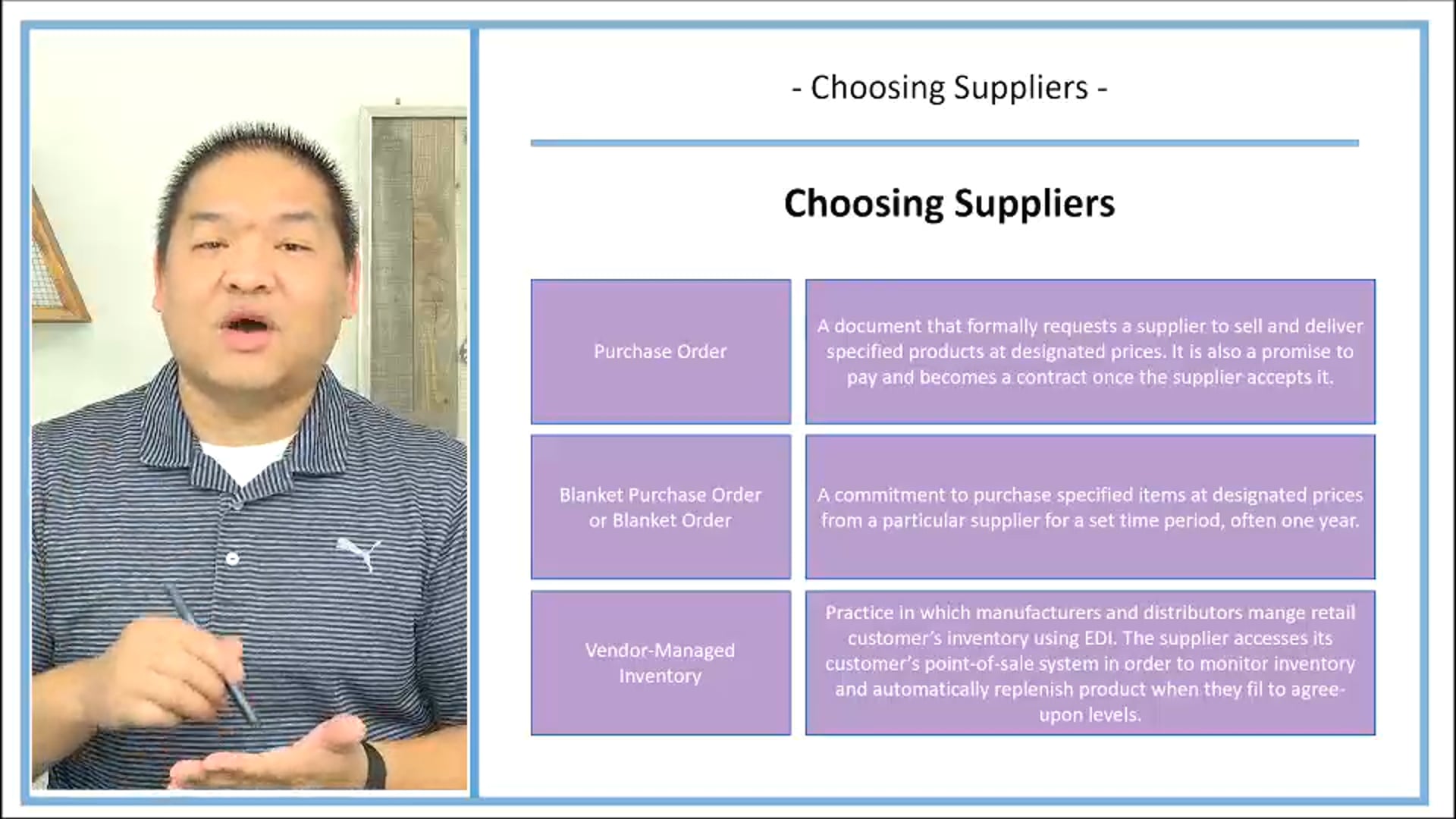 Lesson 12.4 - Choosing Suppliers