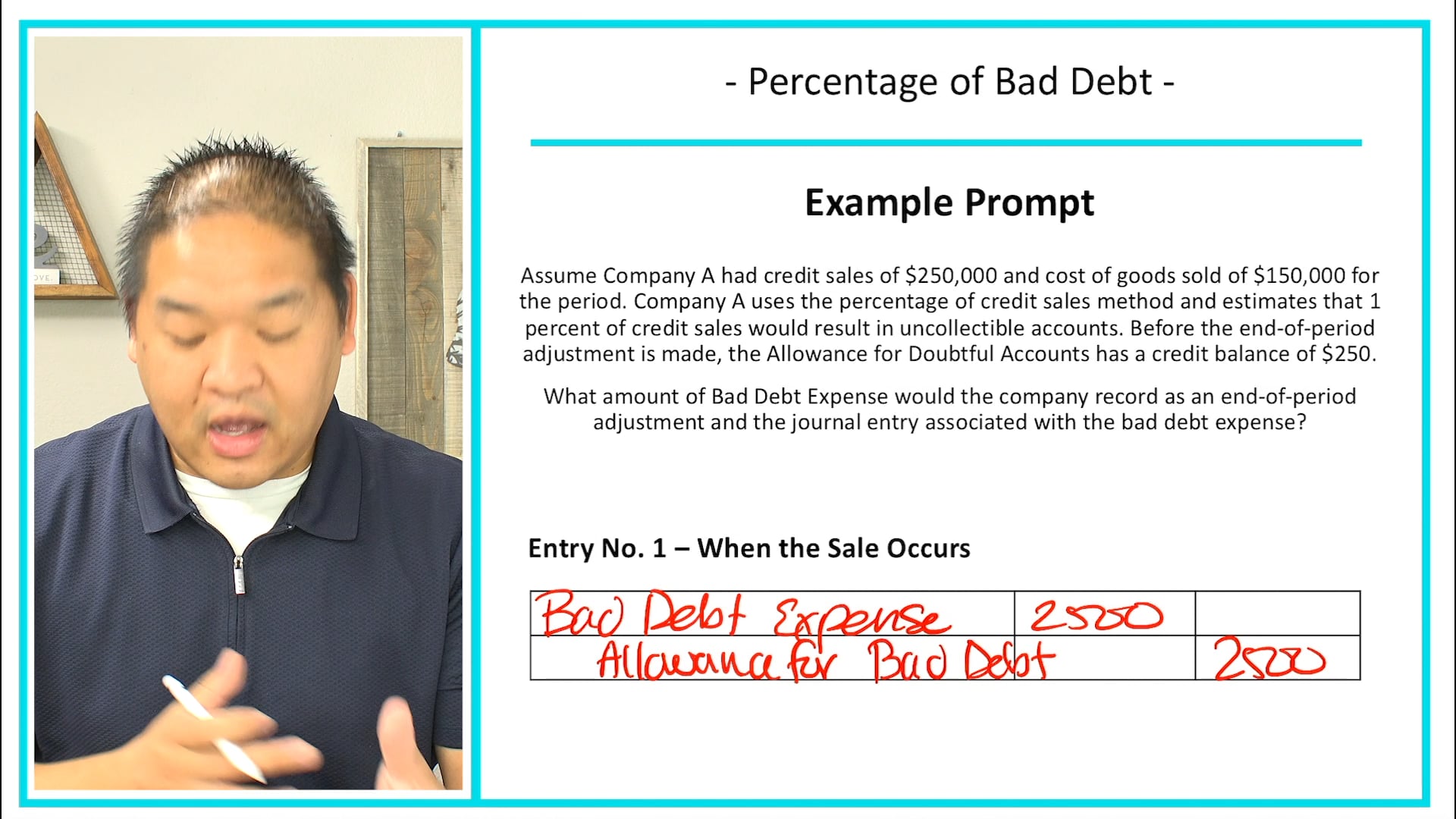 Lesson 8.6 - Percentage of Bad Debt Example