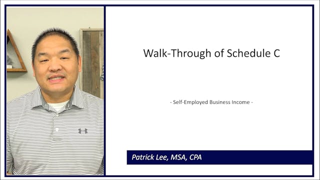 Lesson 6.2 - Walk-Through of Schedule C