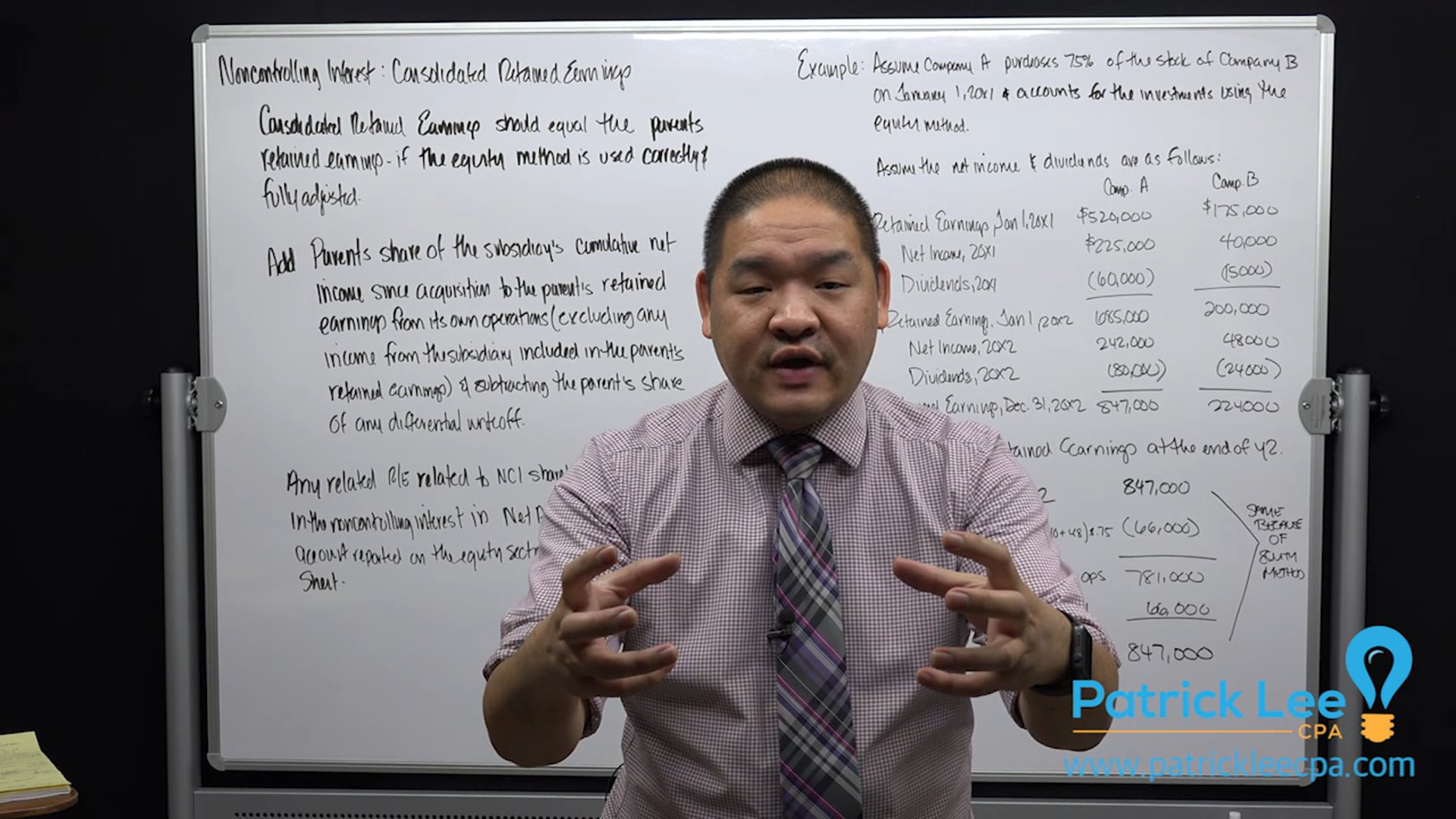 Lesson 3.5 - NCI - Consolidated Retained Earnings Calculation