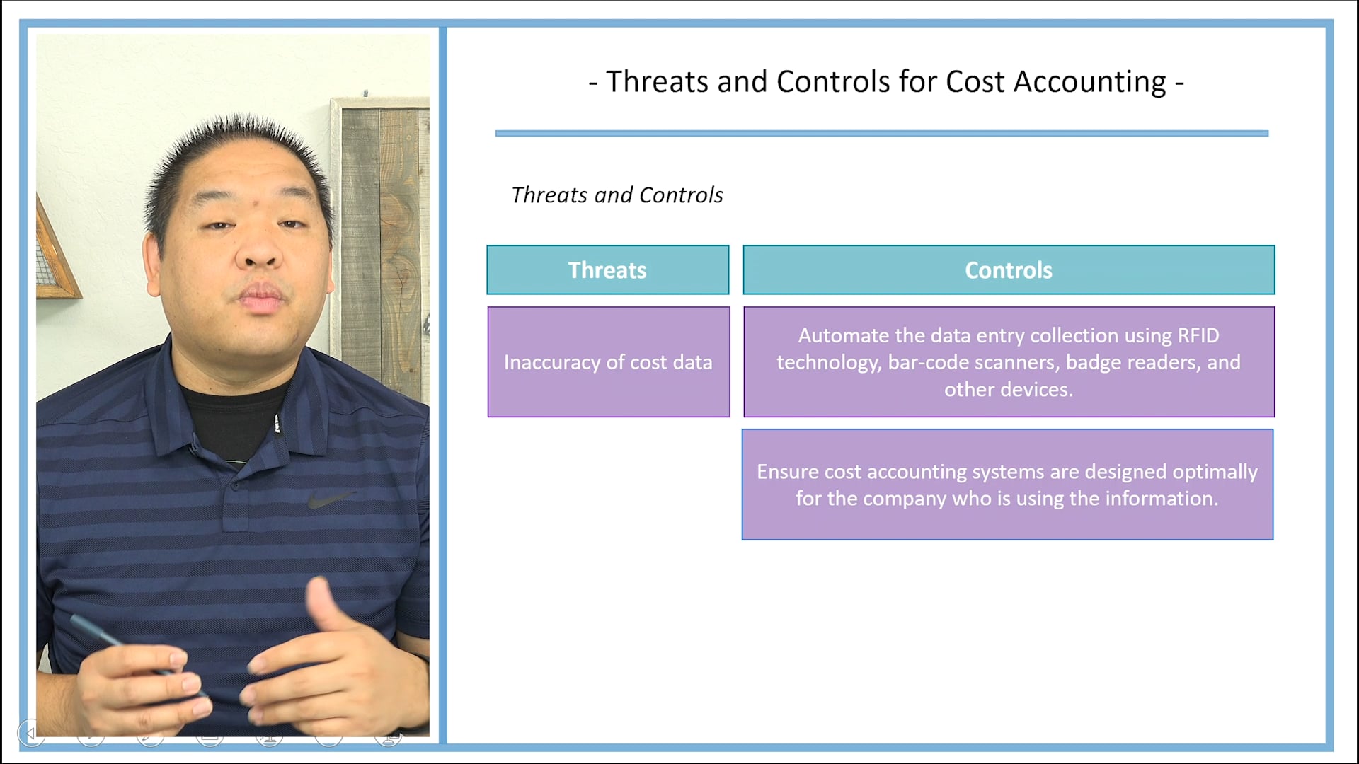 Lesson 13.9 - Threats and Controls for Cost Accounting