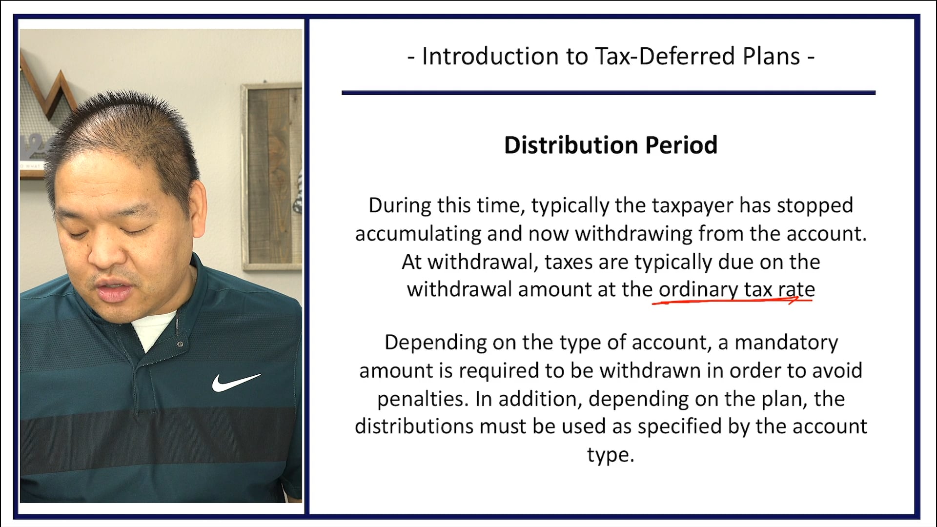Section 10.1 - Introduction to Tax-Deferred Plans