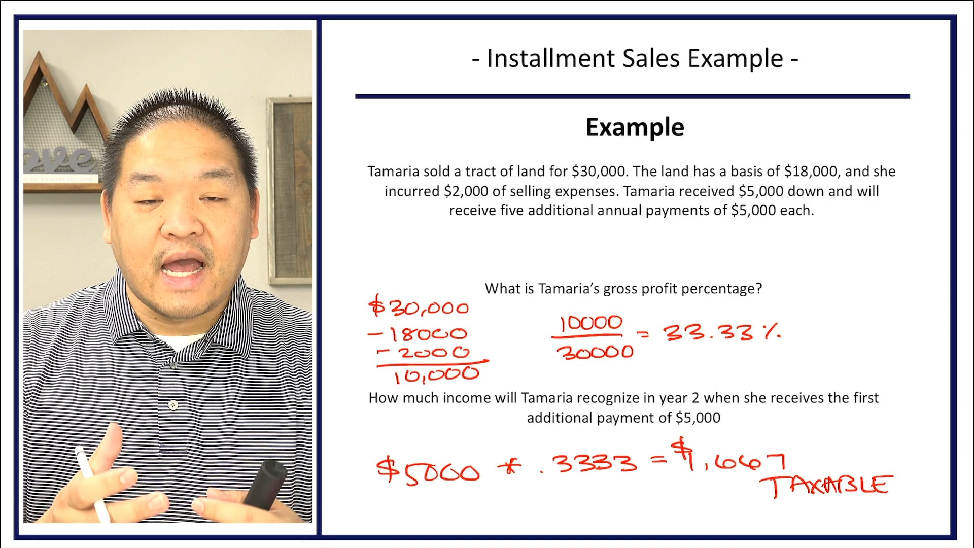 Section 11.8 - Installment Sales - Example