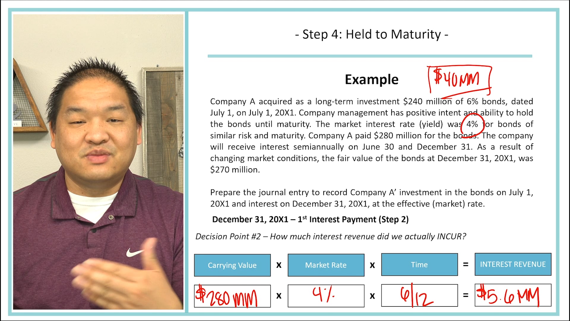 Lesson 12.8 - Step 4 - Debt Investment Classified as Held to Maturity