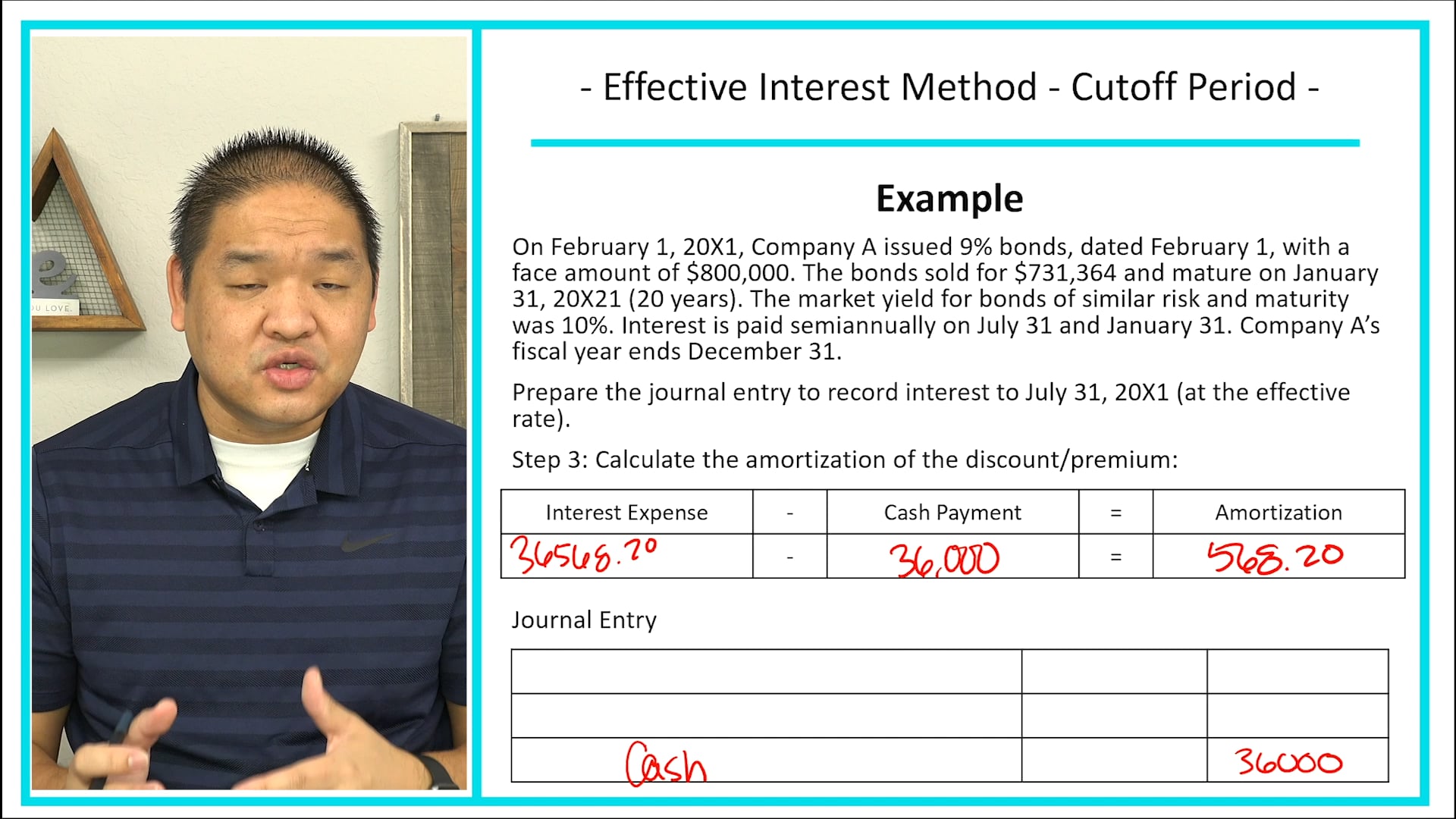 Lesson 14.6 - Determining Interest - Cutoff Period - Effective Interest Method