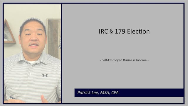 Lesson 6.13 - IRC Section 179 Election