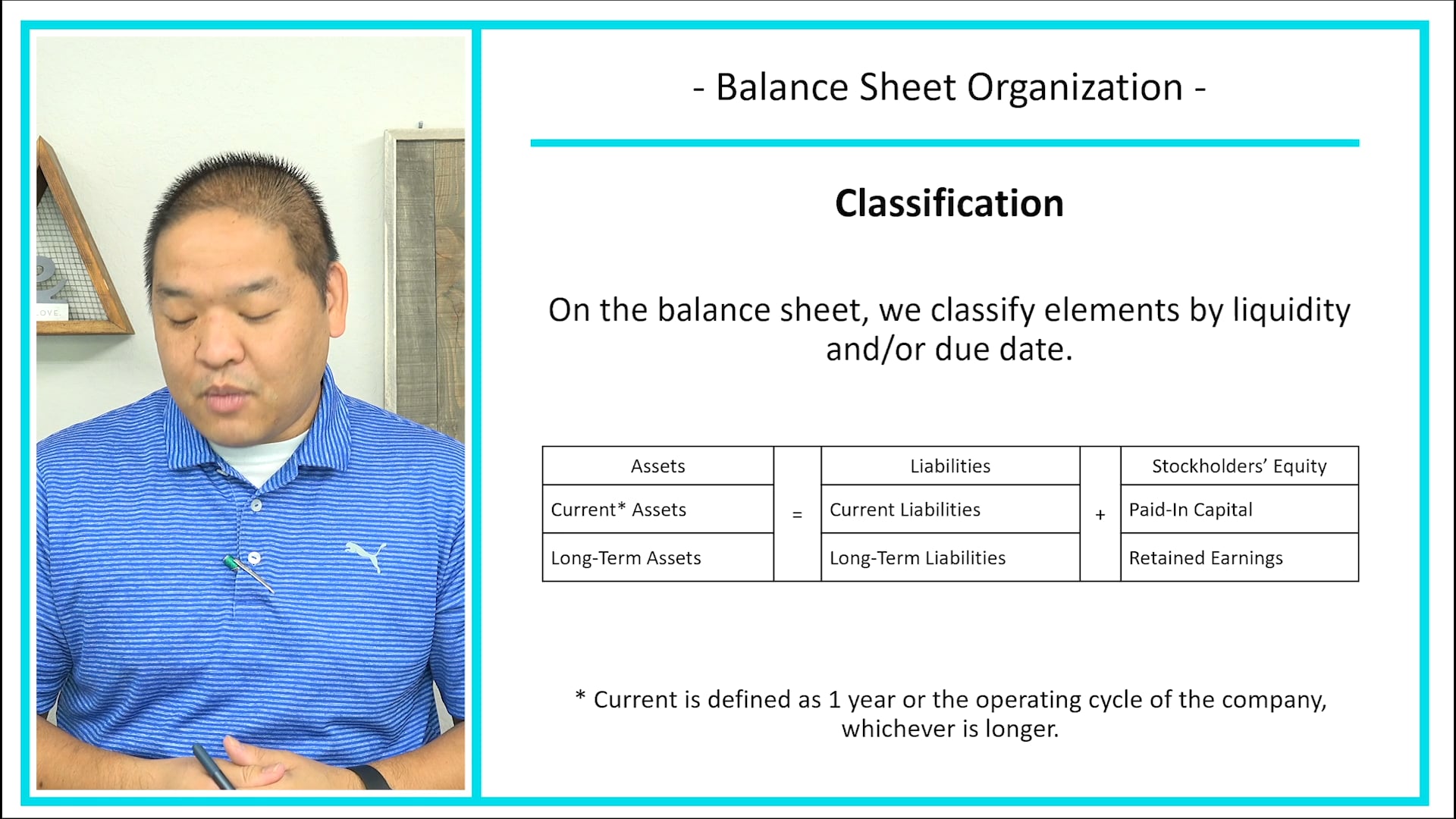 Lesson 3.2 - Balance Sheet Organization