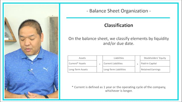 Lesson 3.2 - Balance Sheet Organization