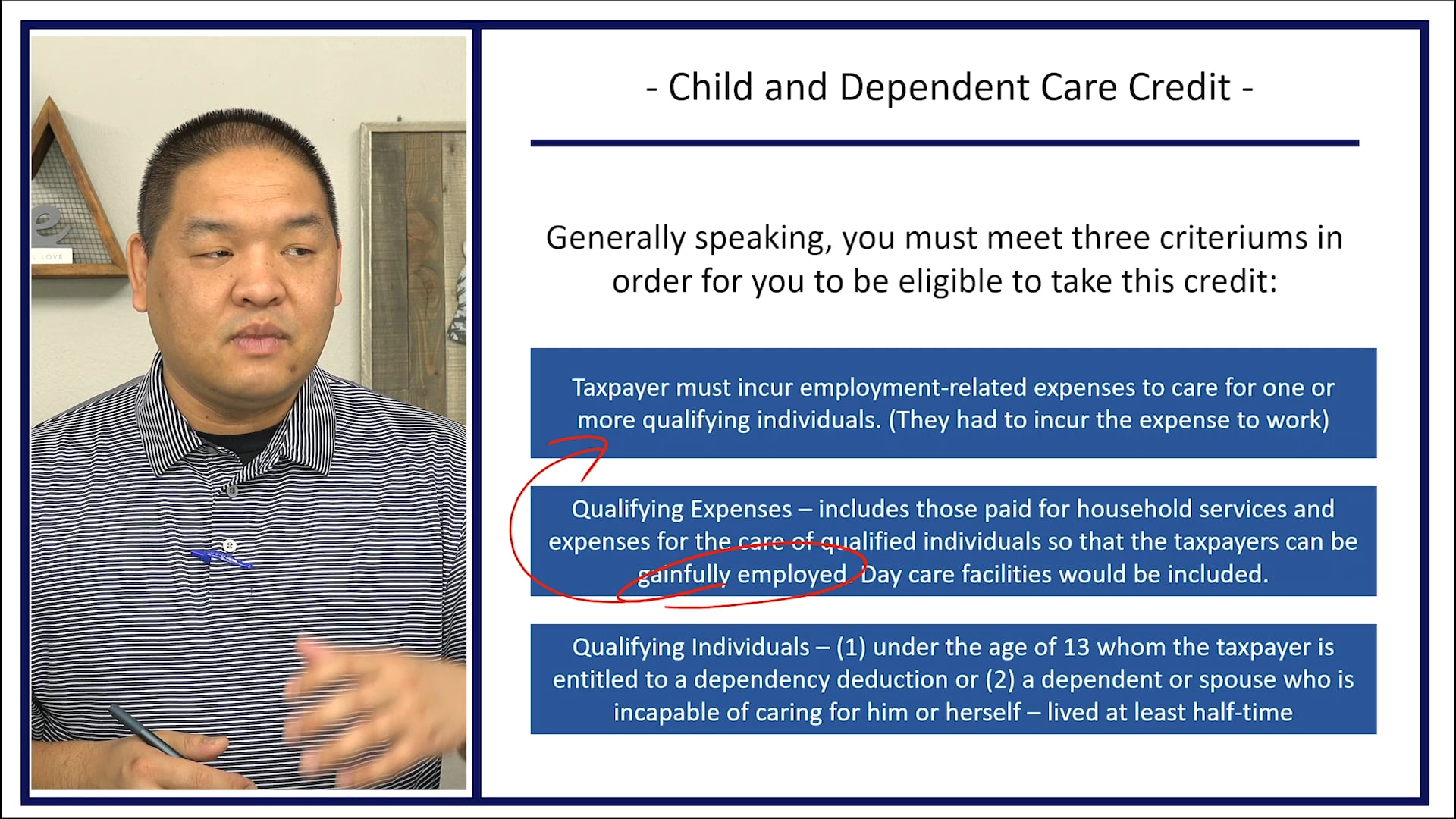 Section 9.2 - Child and Dependent Care Credit