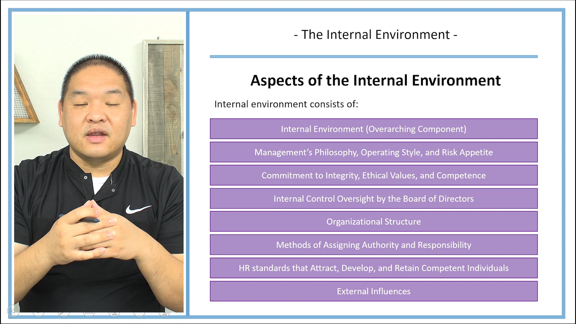 Lesson 6.5 - Part I - The Internal Environment