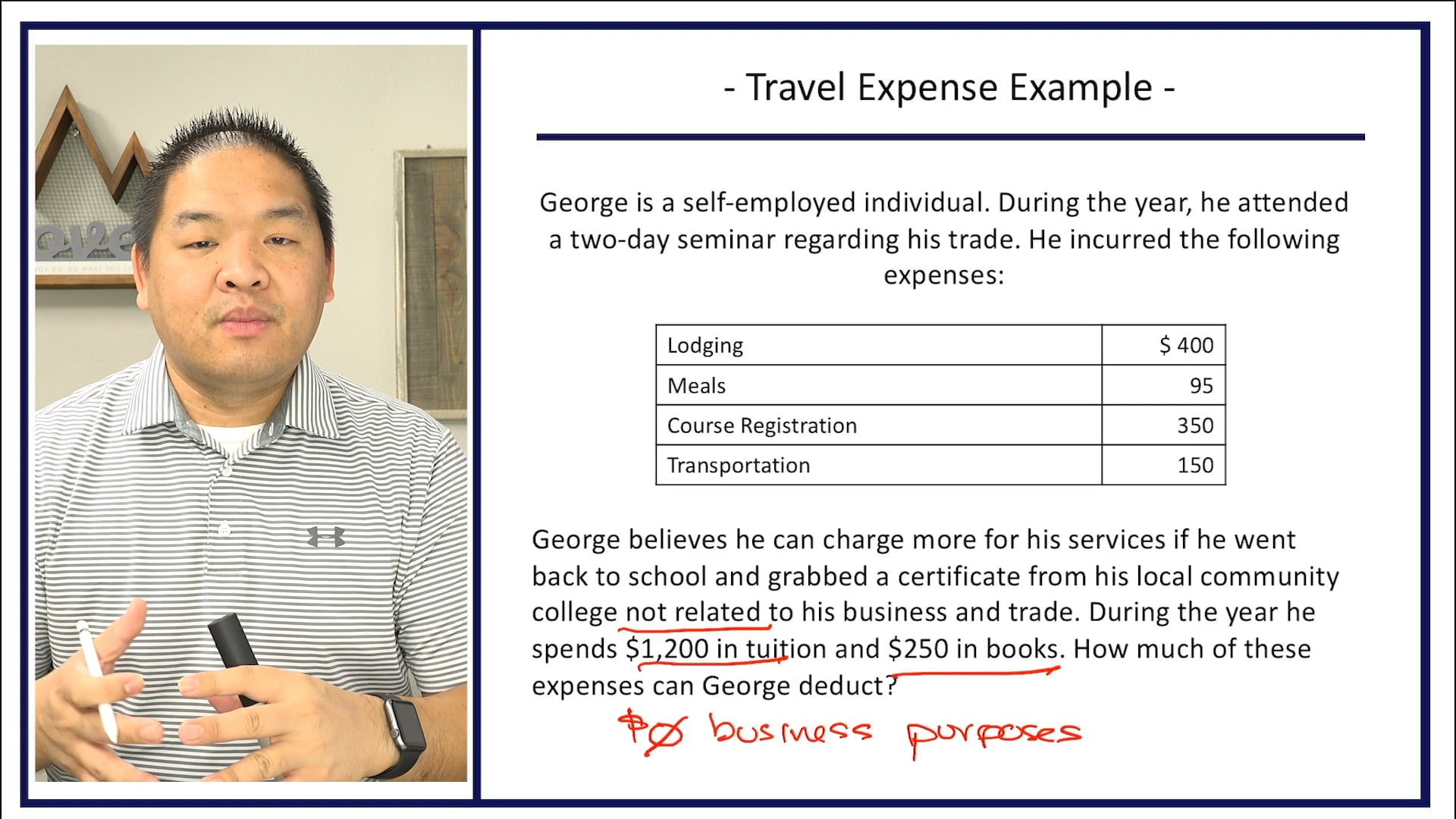 Section 6.21 - Travel Expense Example