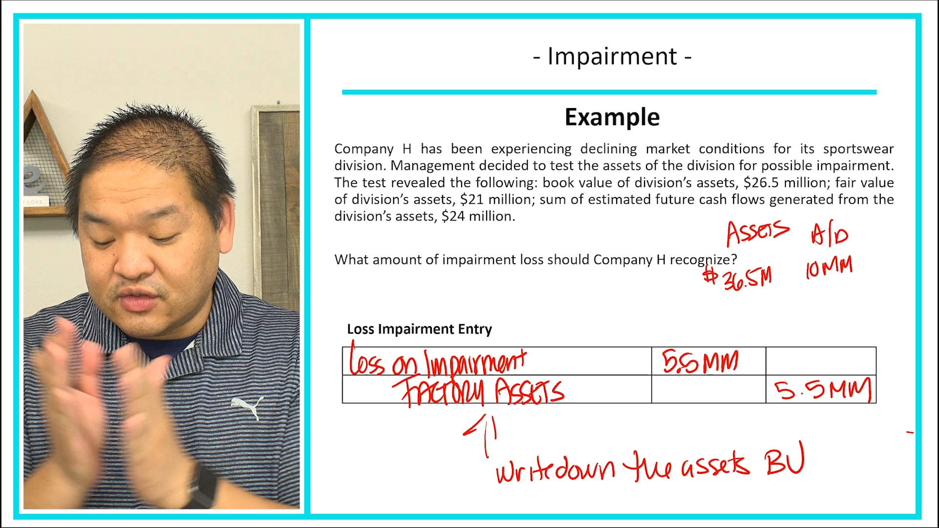 Lesson 11.13 - Impairment of Tangible Assets - Example