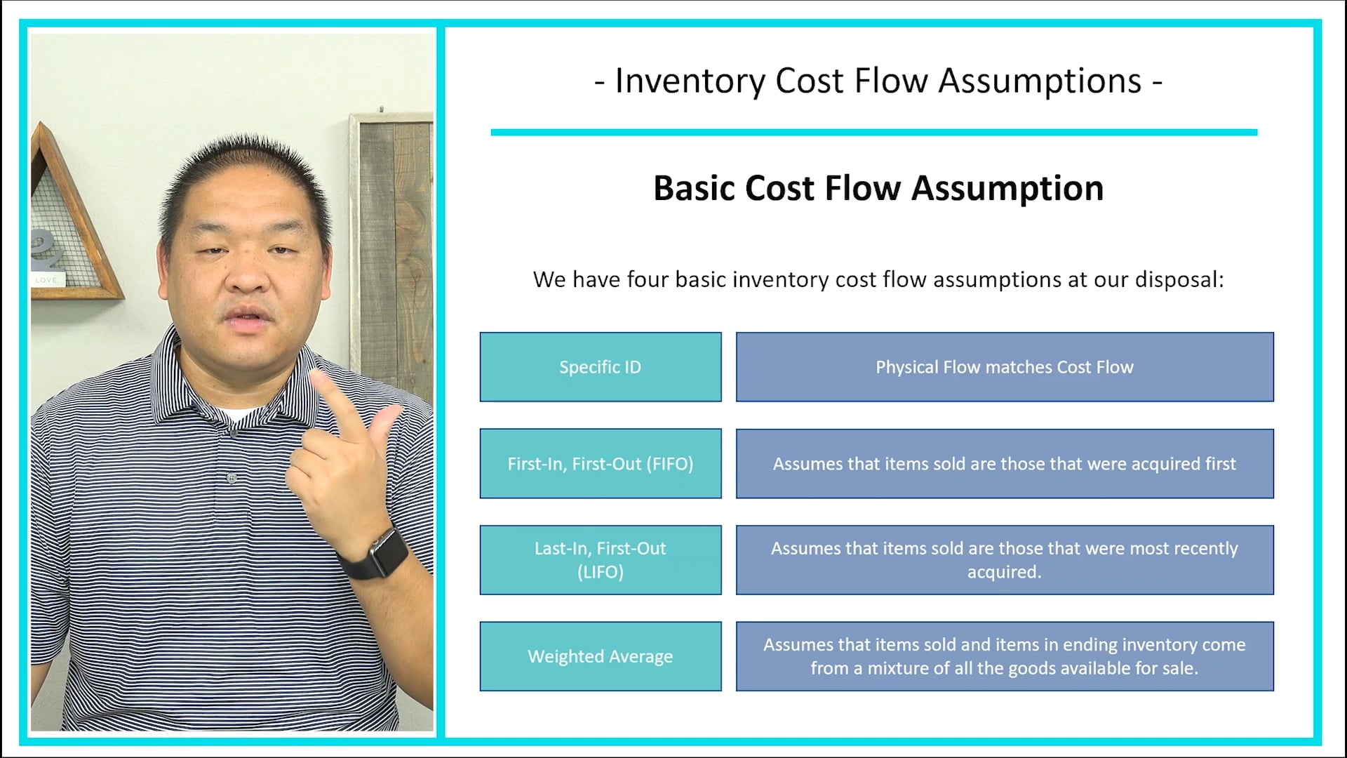 Lesson 8.11 - Inventory Control Flow Assumptions