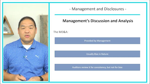 Lesson 3.8 - Management and Disclosure