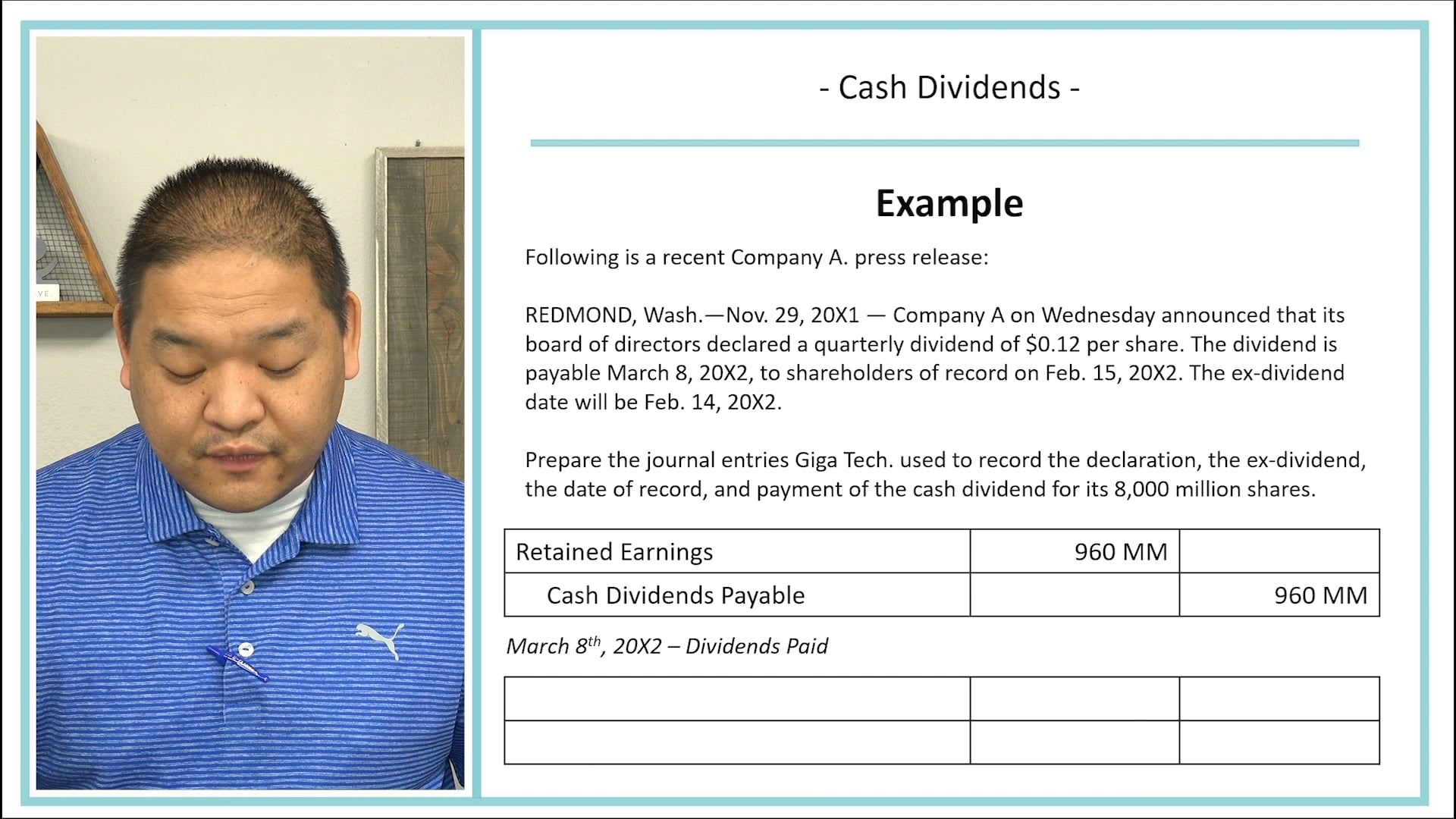 Lesson 18.14 - Cash Dividends