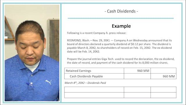 Lesson 18.14 - Cash Dividends