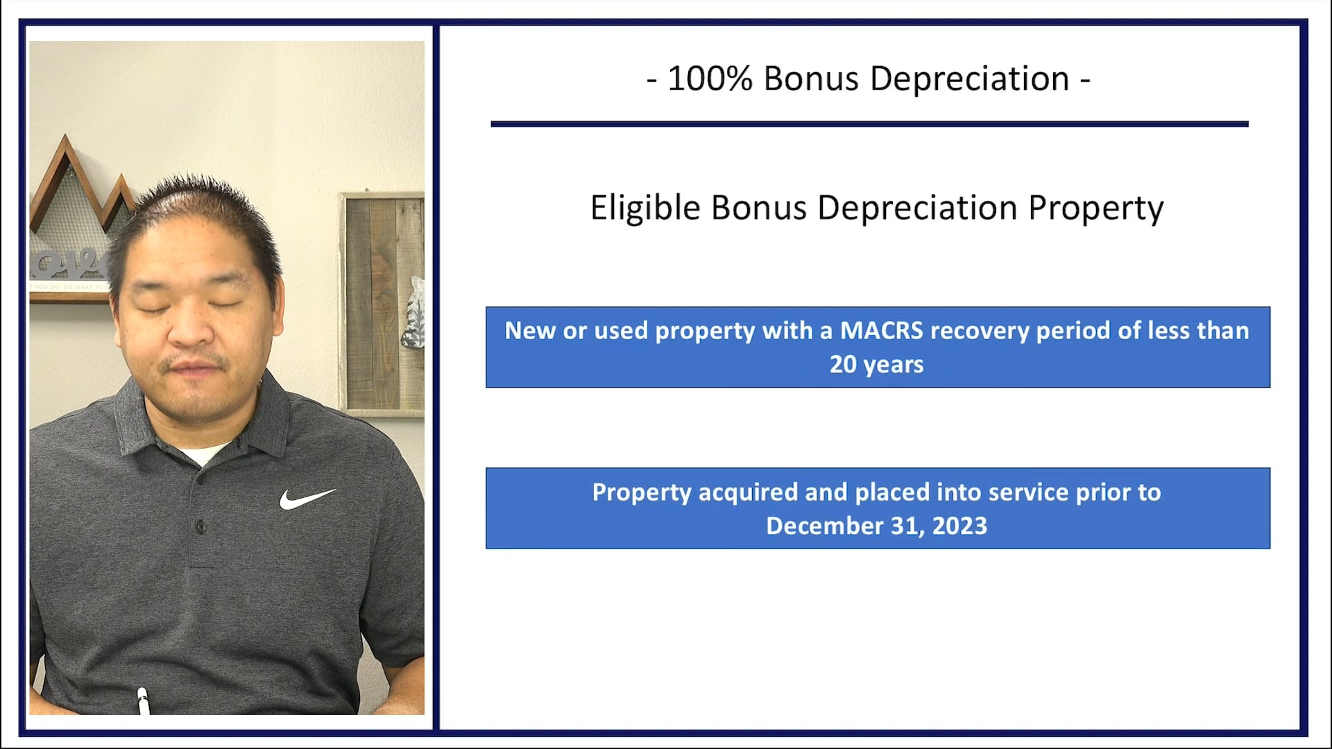 Section 6.14 - 100 Percent Bonus Depreciation
