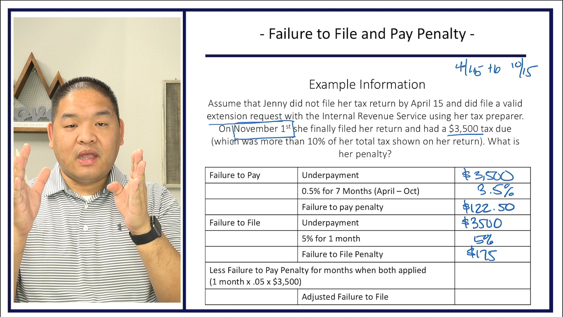 Section 2.12 - Failure to File and Pay Penalty Walk Through