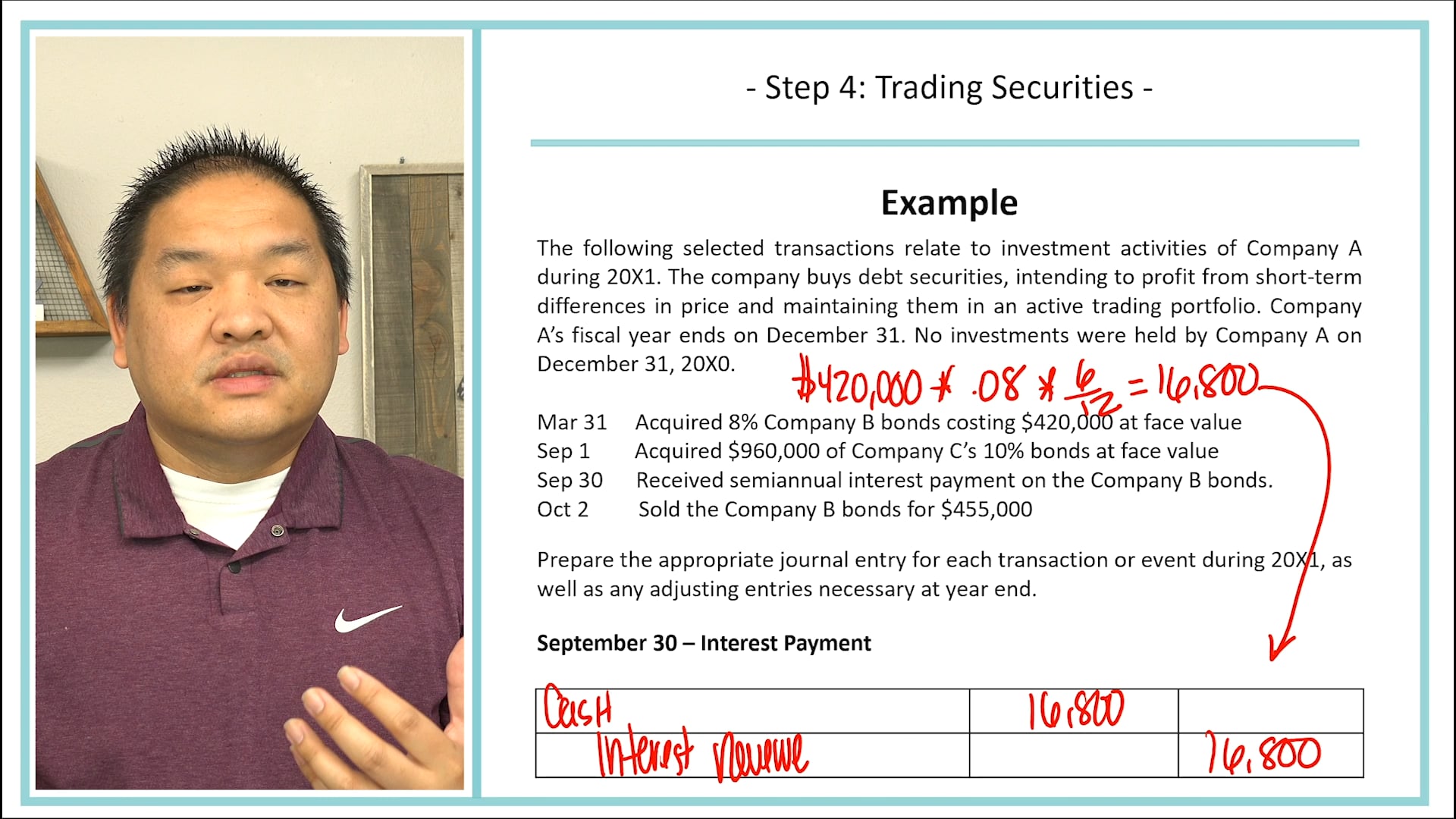 Lesson 12.9 - Step 4 - Debt Investment Classified as Trading Securities
