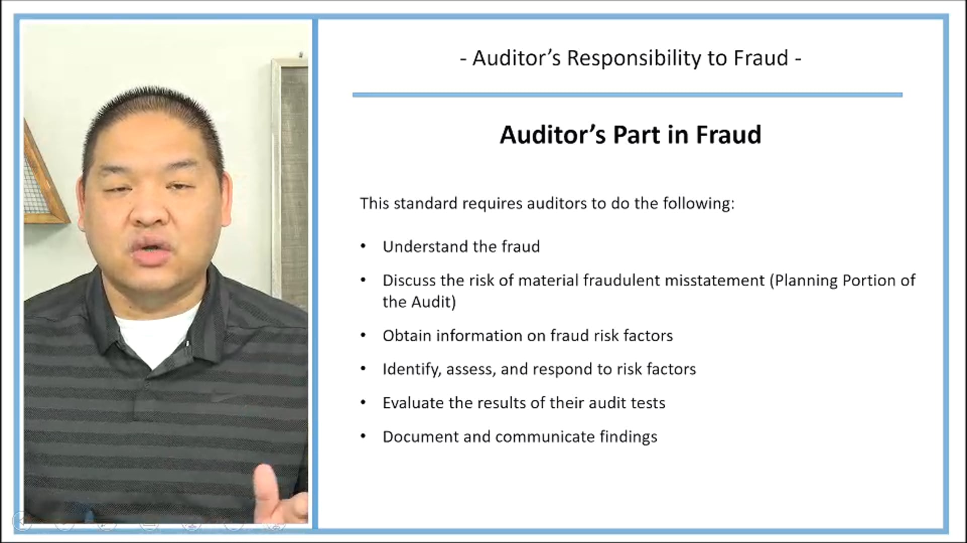 Lesson 5.3 - Auditors Responsibility to Detecting Fraud