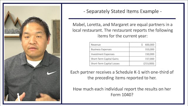 Section 8.9 - Separately Stated Items...