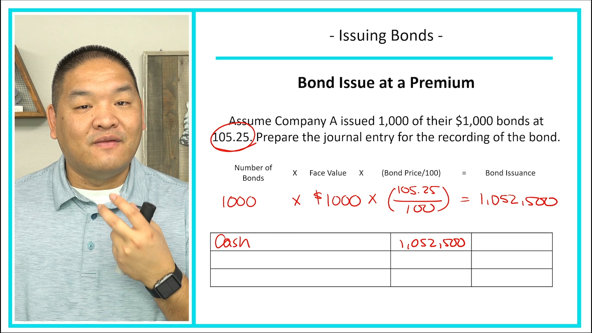 Lesson 10.9 - Issuing Bonds - Journalization