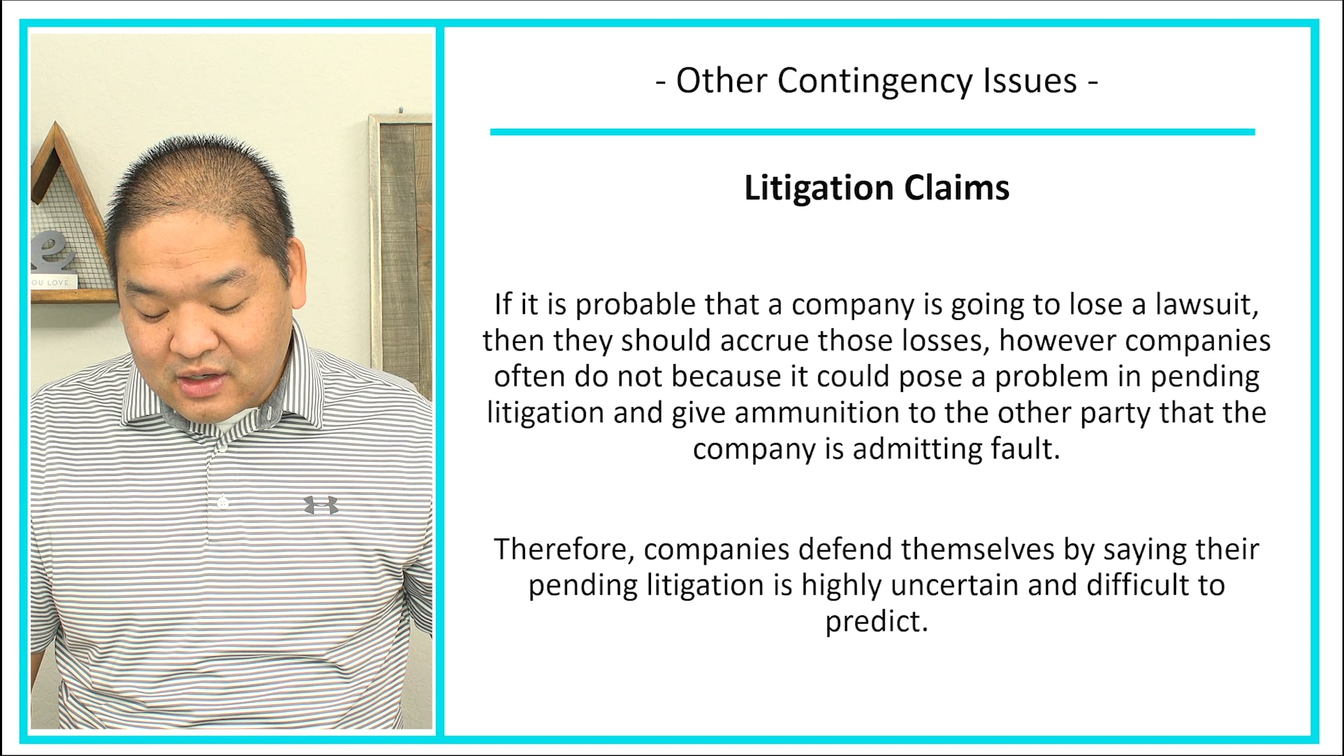 Lesson 13.11 - Other Contingency Issues