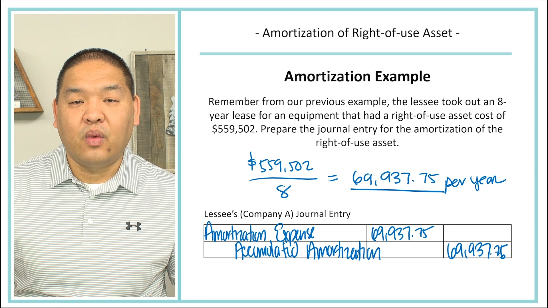 Lesson 15.6 - Finance Type Lease - Recording - Amortization