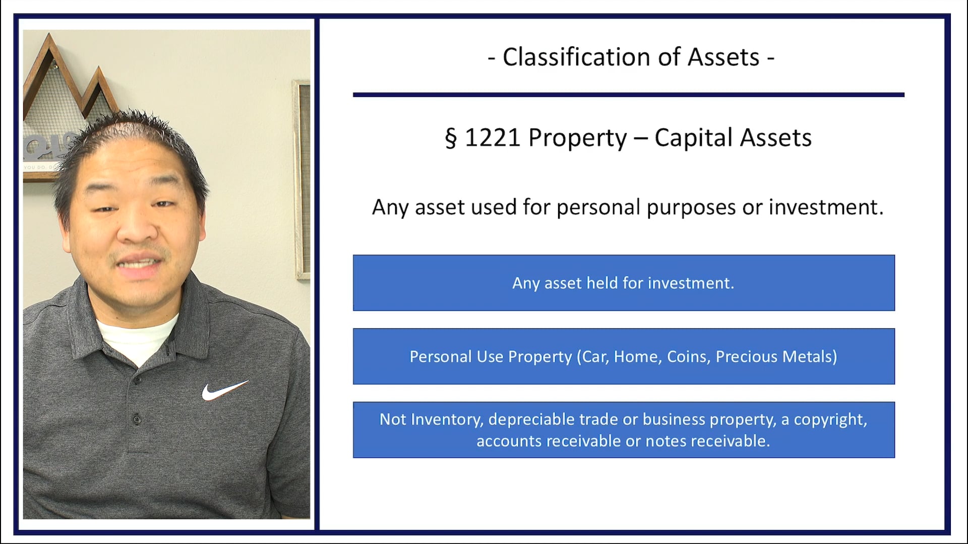 Section 7.5 - Sale of Section 1221 Capital Assets