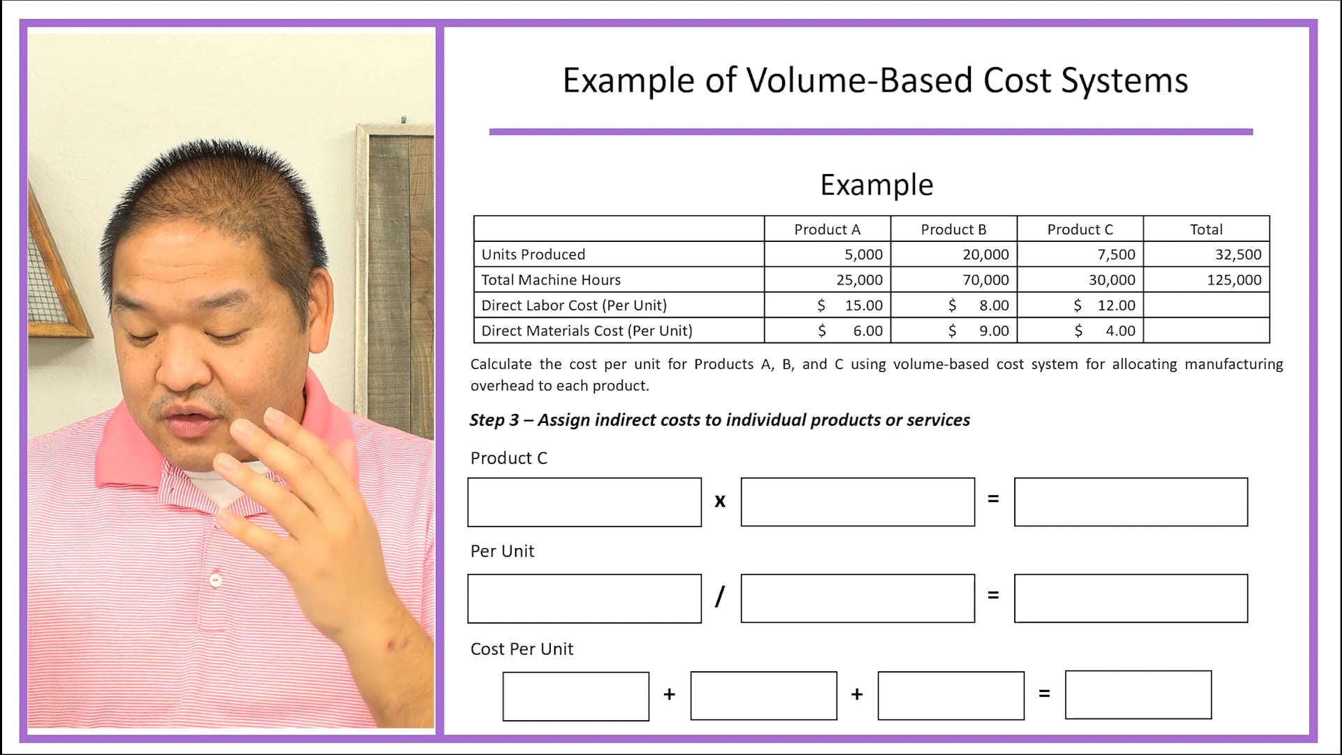 Lesson 4.2 - Review Example - Volume-Based Cost Systems