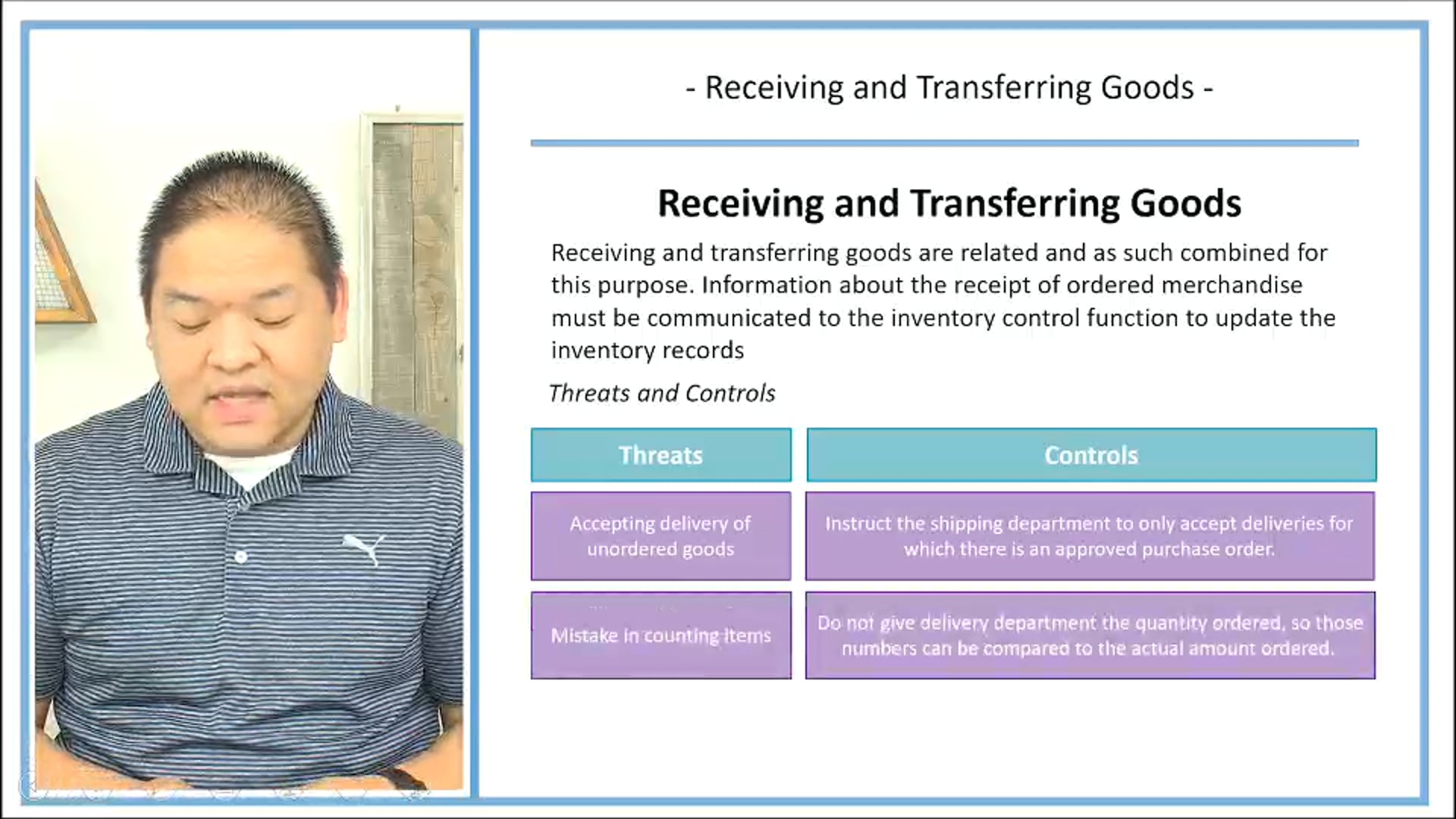 Lesson 12.6 - Receiving and Transferring Goods