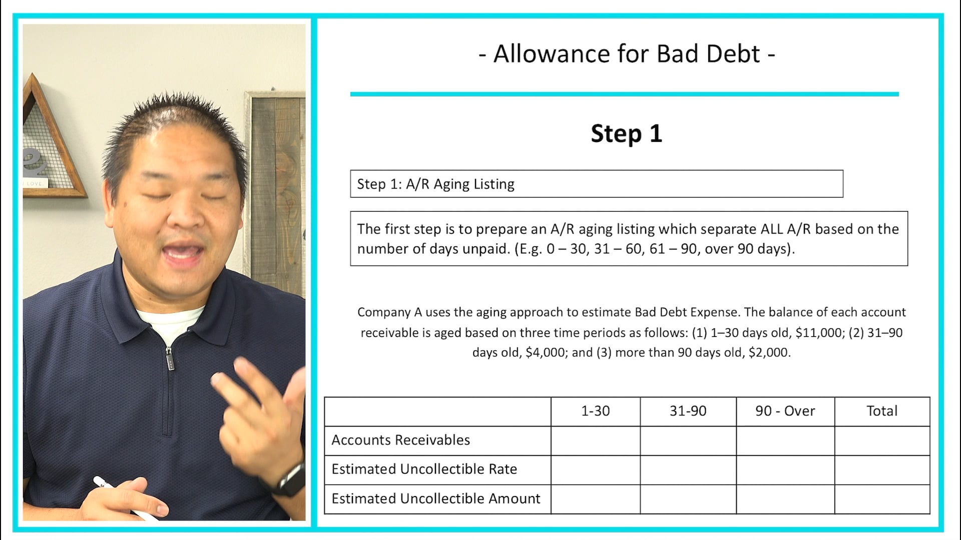 Lesson 8.7 - Allowance for Bad Debt Expense Example