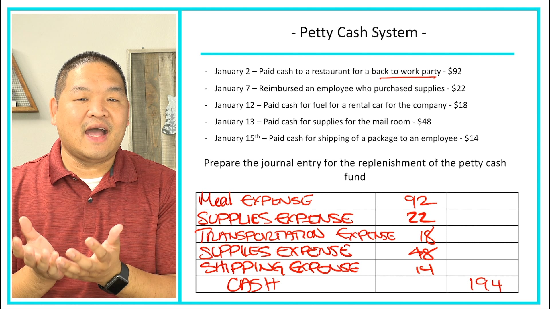 Lesson 5.16 - Petty Cash Example
