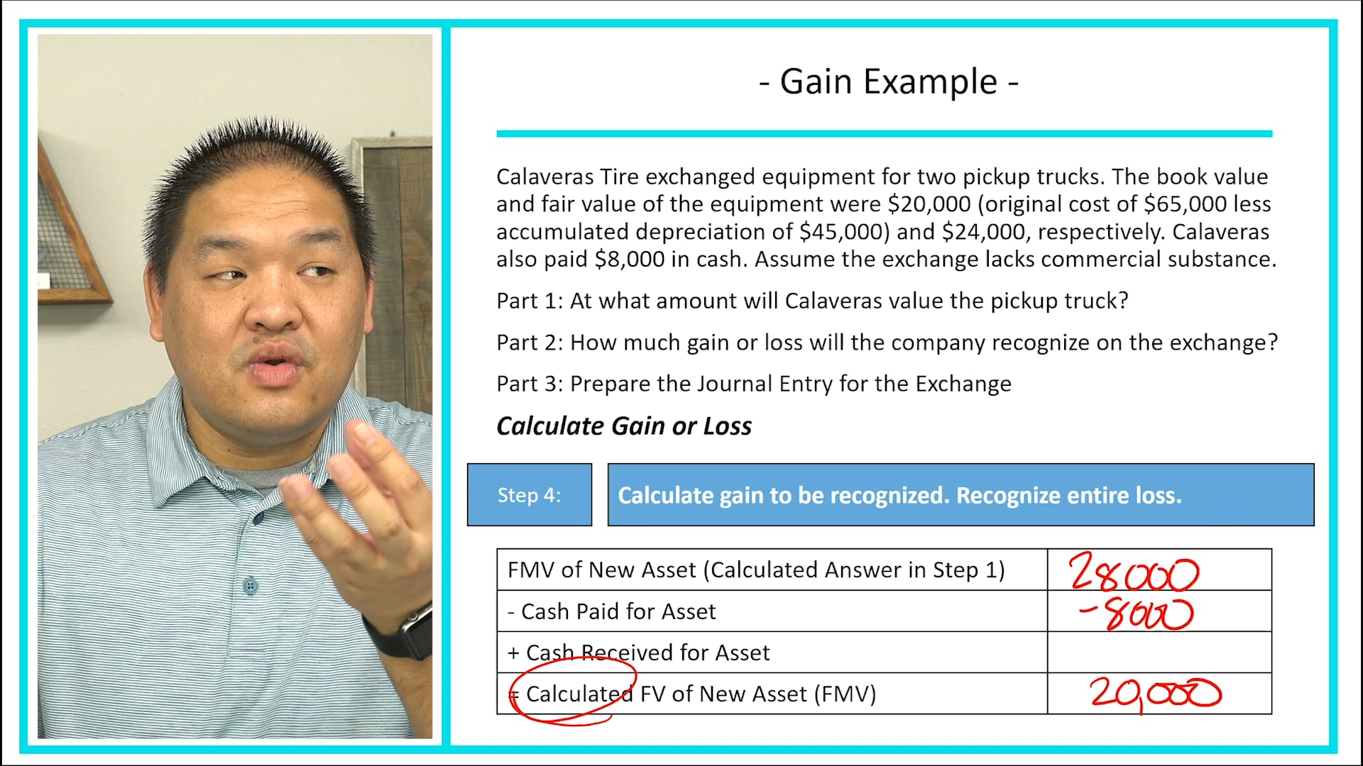 Lesson 10.16 - Lacks Commercial Substance - Gain Situation